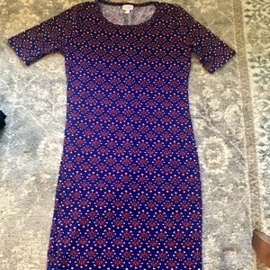 Lularoe Julia Purple Patterned Dress Size Medium
